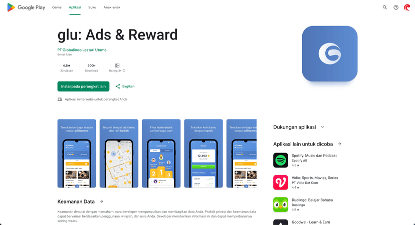 glu: Ads & Reward Application